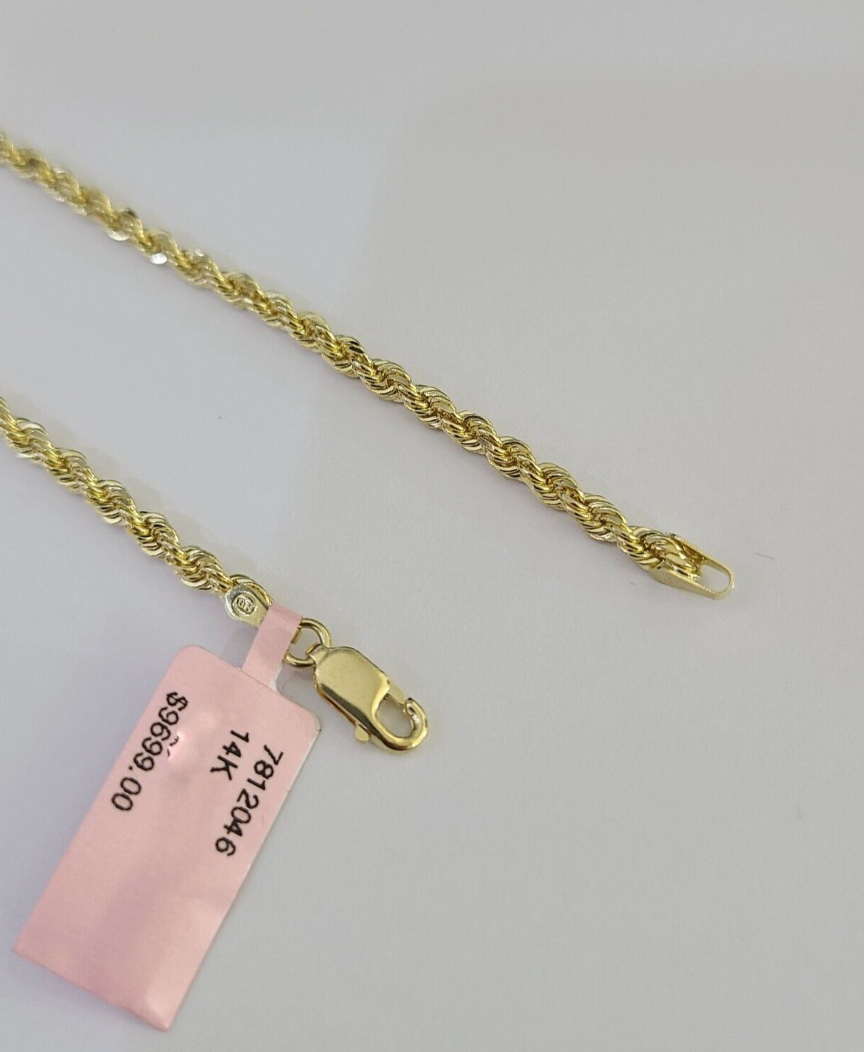 14k Solid Rope Chain Necklace 3mm 18"-28" Inch Yellow Gold Men Women 14Kt
