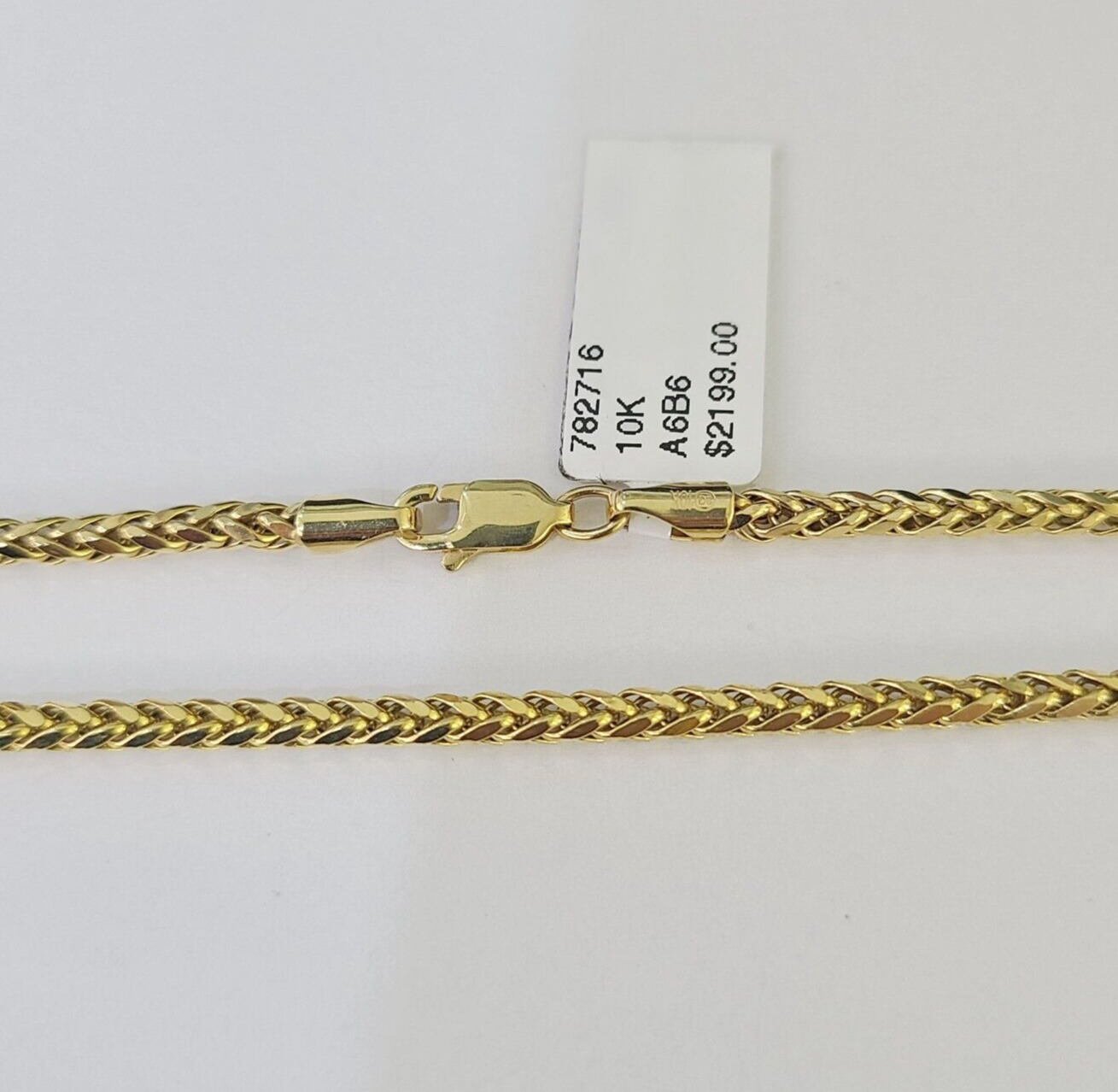 Real 10k Palm Chain 2.5mm Yellow Gold Wheat Necklace 24 inches