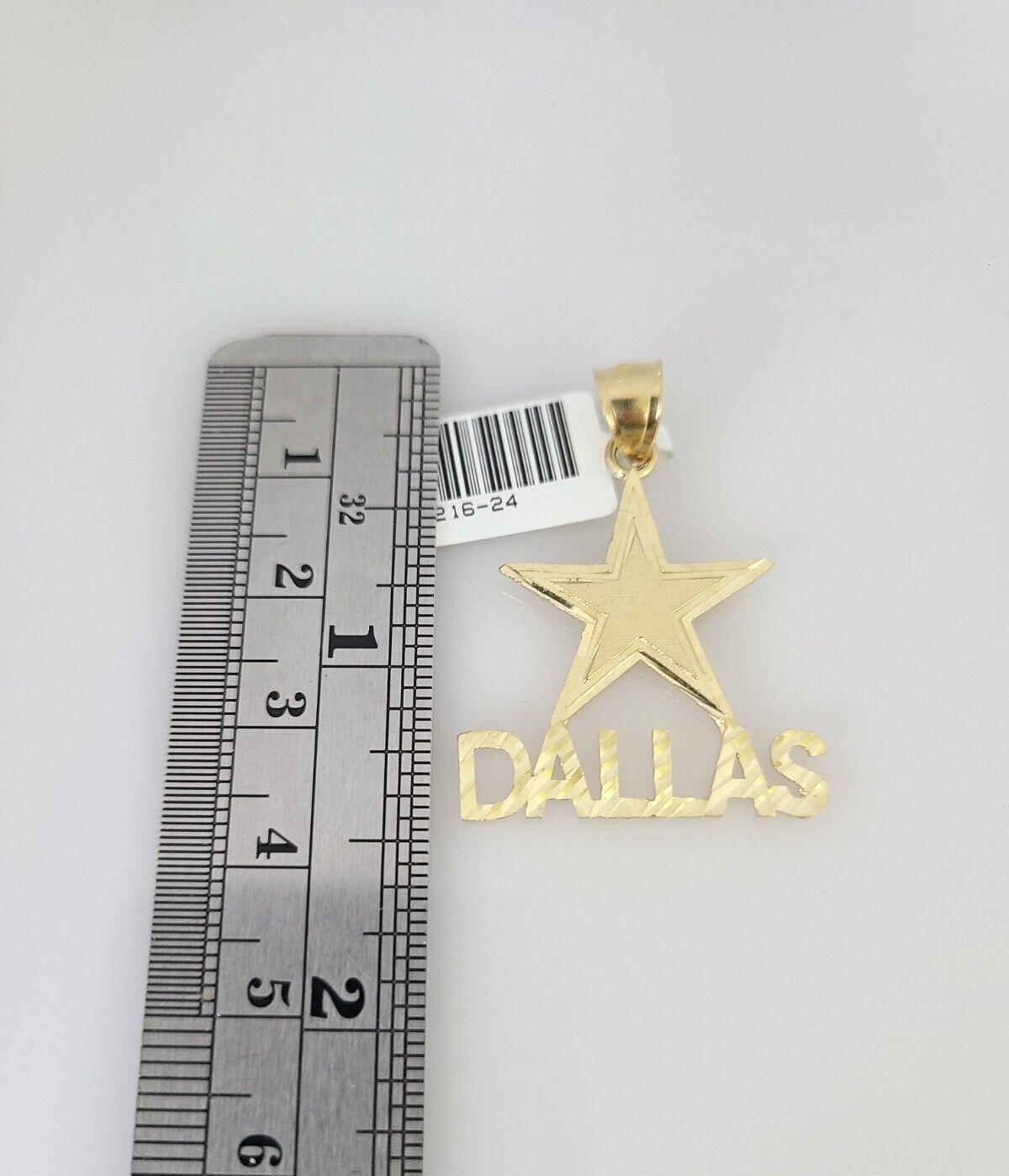 10k Gold Solid Cuban Curb Chain Necklace Dallas Star Pendant Set 3mm 18"-26"