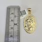 10K Franco Chain Jesus Head Pendant Charm Necklace 16"-24" 2mm Gold SET Yellow