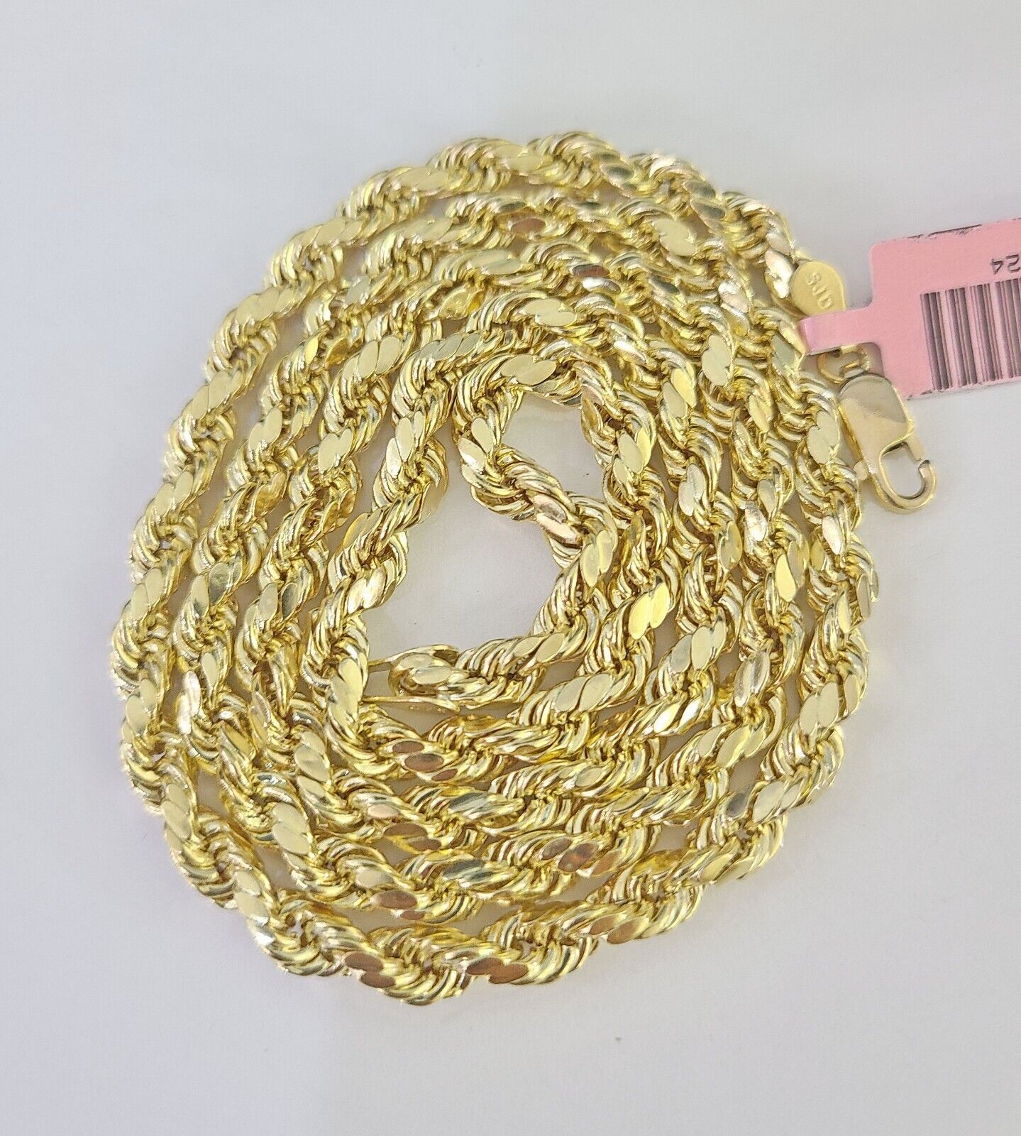 Real 14k Gold Rope Chain Necklace 3mm-6mm 20"-26" Inch Men Women Yellow 14kt