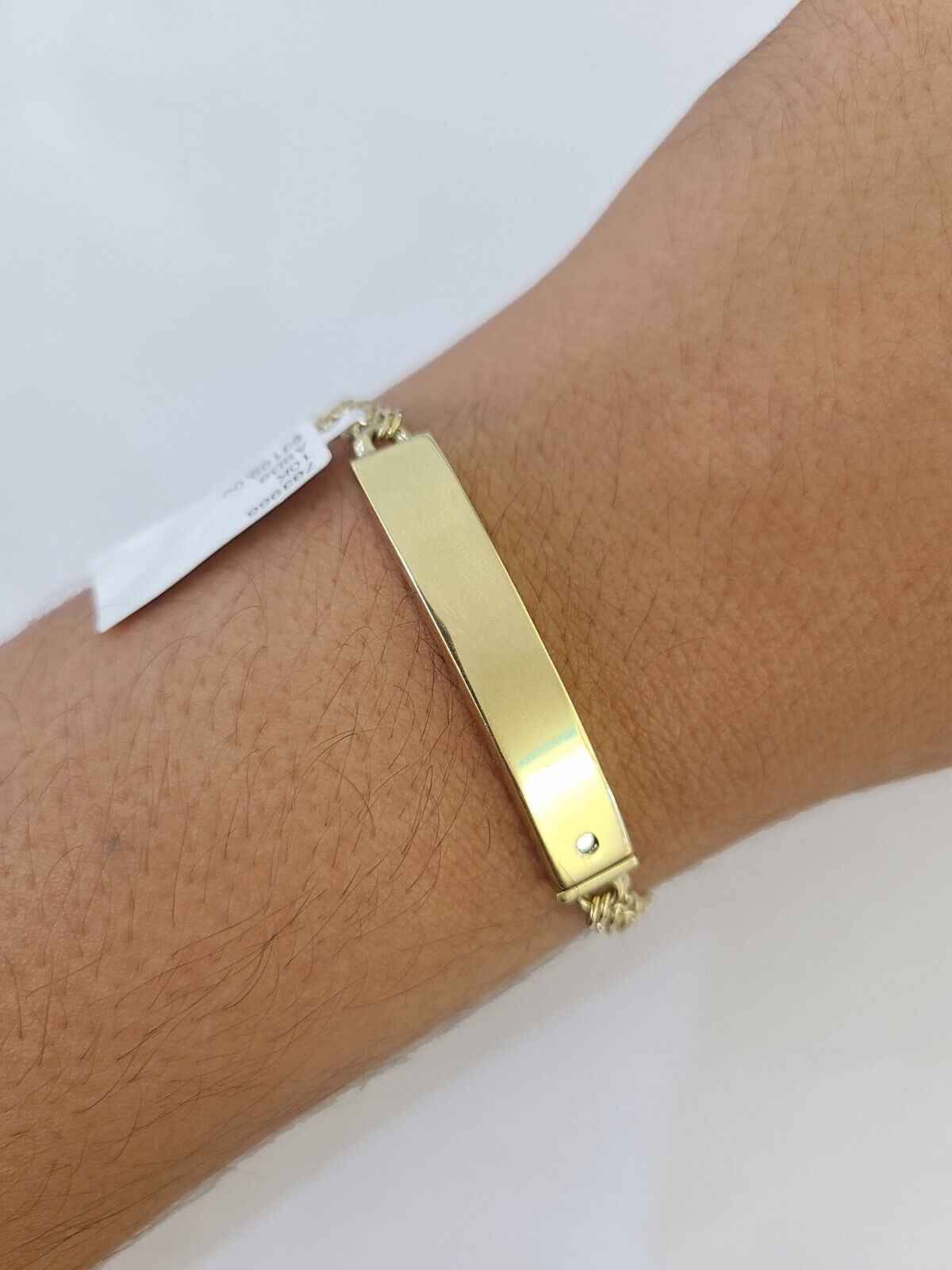 10k Chino ID Bracelet Yellow Gold Box Lock Real 10kt 6.25"