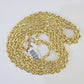 10K Real Solid Rope Chain Yellow Gold Necklace 6mm Length 18" 20" 22" 24" 26"