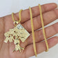 10K Franco Chain Money Tree Pendant Charm Necklace 20"-26" 2.5mm Yellow Gold