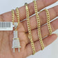 10k Miami Cuban Chain Plug Socket Charm Diamond Set 4.5mm 20"-28" Necklace Gold