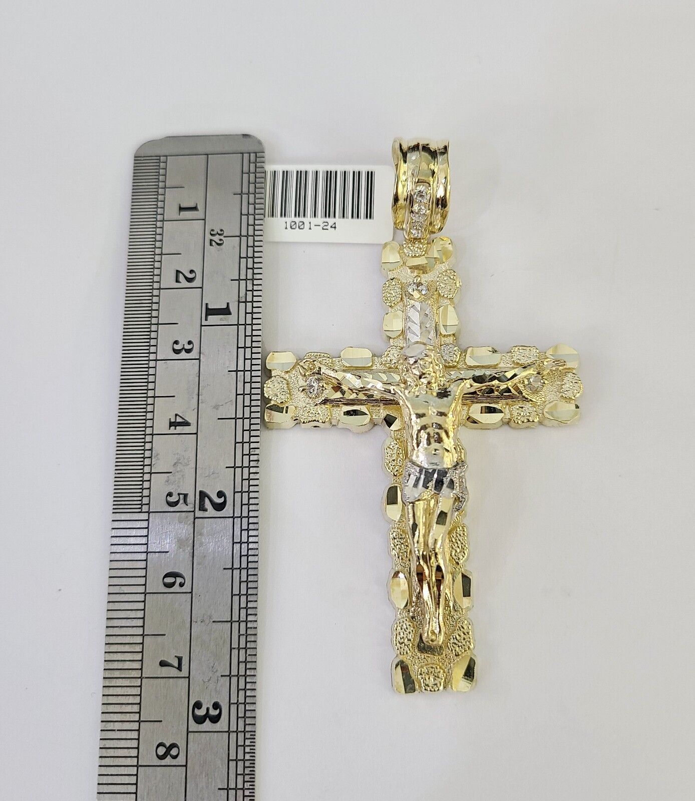 10K Franco Chain Jesus Cross Pendant Charm Necklace 20"-26" 5mm Gold Yellow SET