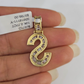 10k Yellow Gold Diamond S Charm Pendant Initial Alphabet Letter Real Genuine