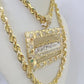 Real 10k Solid Rope Chain Last Supper Charm Set 6mm 20"-30" Inch Necklace Gold