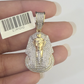 10k Pharaoh Head Diamond Pendant Charm Yellow Gold Men Women Real 10Kt 1.5 inch