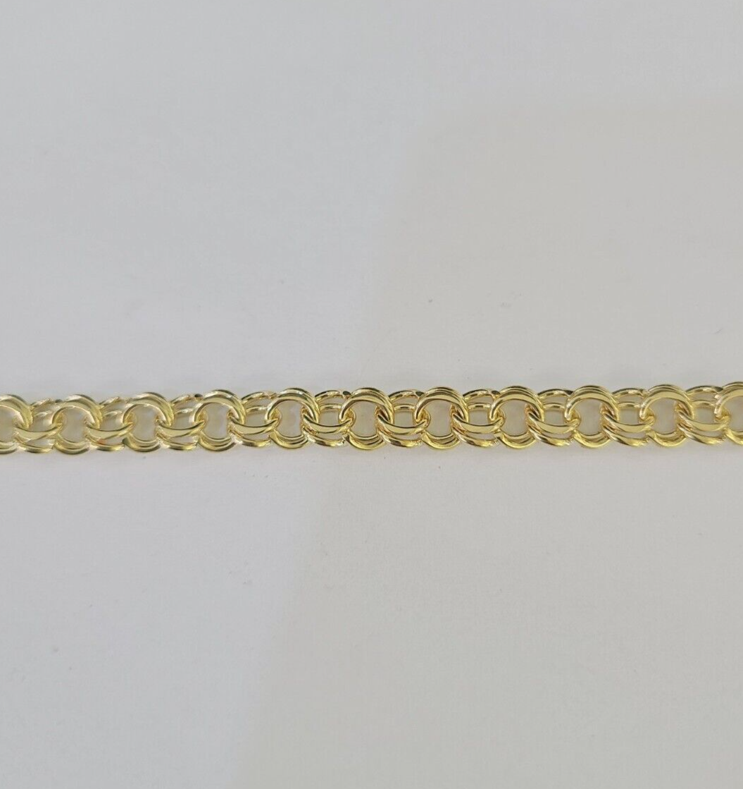 10k Chino ID Bracelet Yellow Gold Box Lock Real 10kt 5.5"