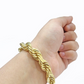 Real 10K Yellow Gold Rope Bracelet 10mm 8 Inch Lobster Lock For mens  On Sale