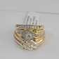 REAL 14k Diamond Ring Yellow Gold Ladies Men Trio SET Wedding Engagement Genuine