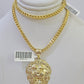 10K Gold Franco Chain Lion Charm Length 18-26 inches 3mm REAL Yellow