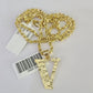 10k Gold Initial V Charm Rope Chain 16"-26" 2.5mm SET Necklace Alphabet Pendant