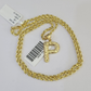 10k Gold Initial P Charm Rope Chain 16"-26" 2.5mm SET Necklace Alphabet Pendant