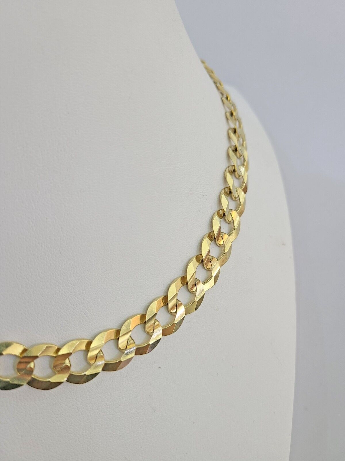 14k Cuban Curb Link Chain Solid Yellow Gold Necklace 11mm 20"-30" Inch Real