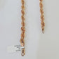 10k Solid Rose Gold Rope Chain Necklace 24" Inches 7mm Diamond Cut