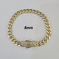 Real 14k Gold Monaco Bracelet 7mm-11mm 8"-8.5" 14kt Yellow