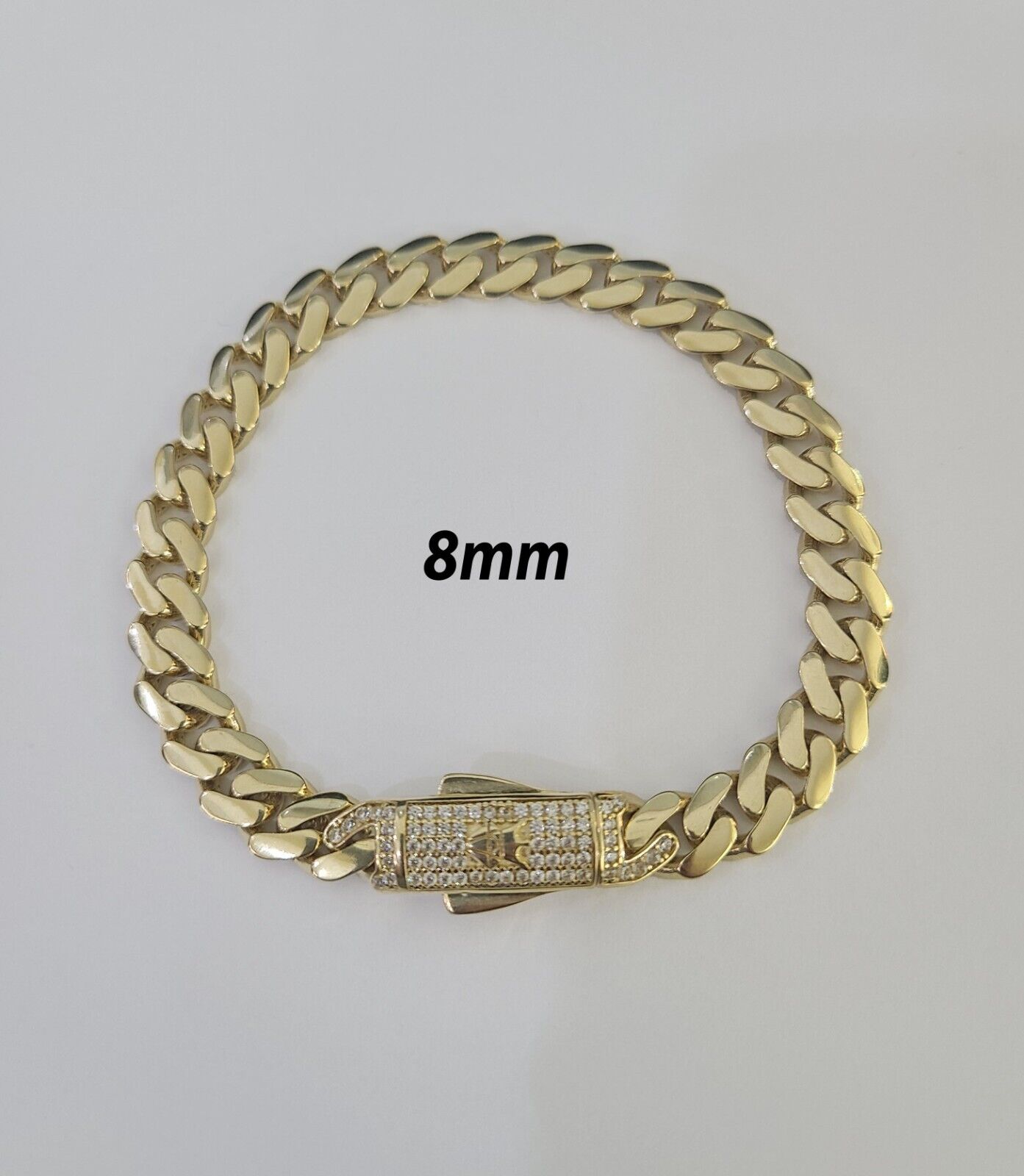 Real 14k Gold Monaco Bracelet 7mm-11mm 8"-8.5" 14kt Yellow