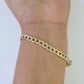 Real 10K Cuban Curb Link Bracelet Yellow Gold Diamond Cut 5mm 8" Inch