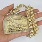 10k Gold Byzantine Necklace Last Supper Charm 20-30 inches 9mm REAL SET Chain