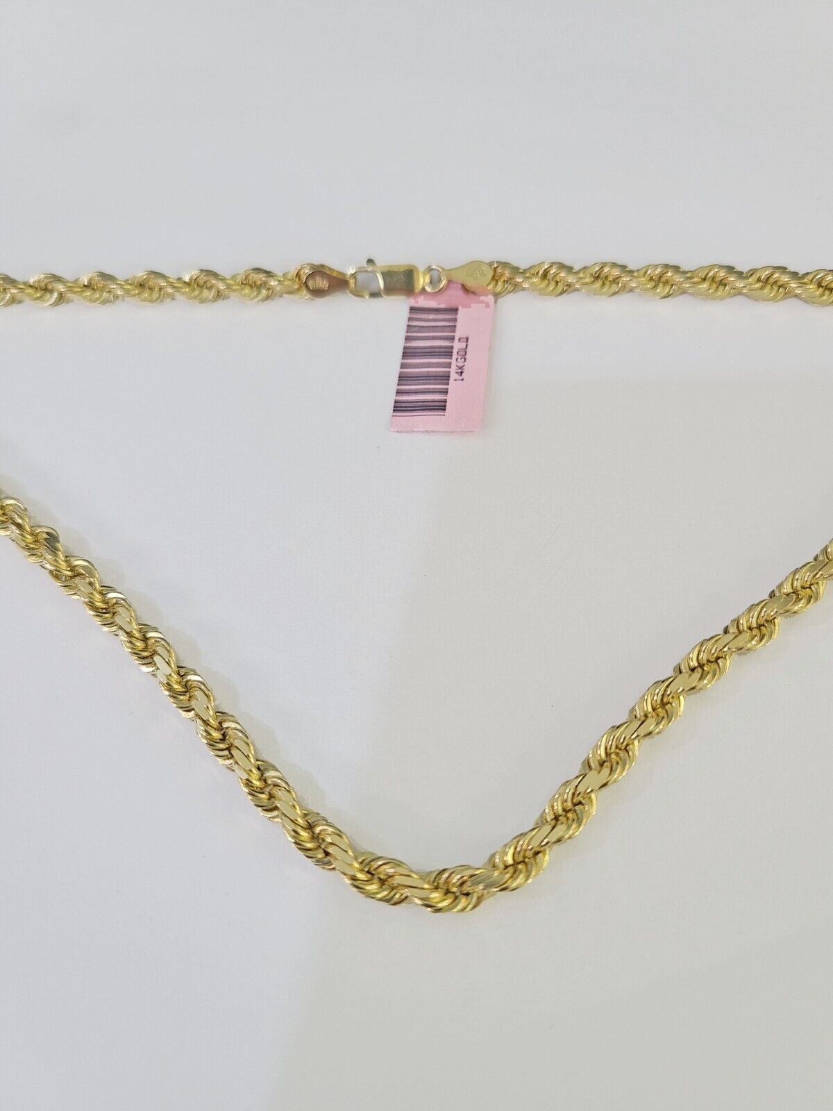 14k Real Solid Rope Chain Yellow Gold 4.5mm 18"-26" Inch Men Women Genuine