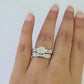 REAL 14k Diamond Ring White Gold Ladies Men Trio SET Wedding Engagement Genuine