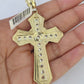 10K Franco Chain Jesus Cross Pendant Charm Necklace 20"-26" 5mm Gold SET Yellow