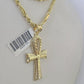 10k Milano Rope Chain Ankh Jesus Cross Charm Necklace SET 3mm 18" 20" 22" 24"