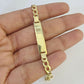 REAL 10K Gold ID Bracelet Kids Baby Cuban Curb Link Unisex