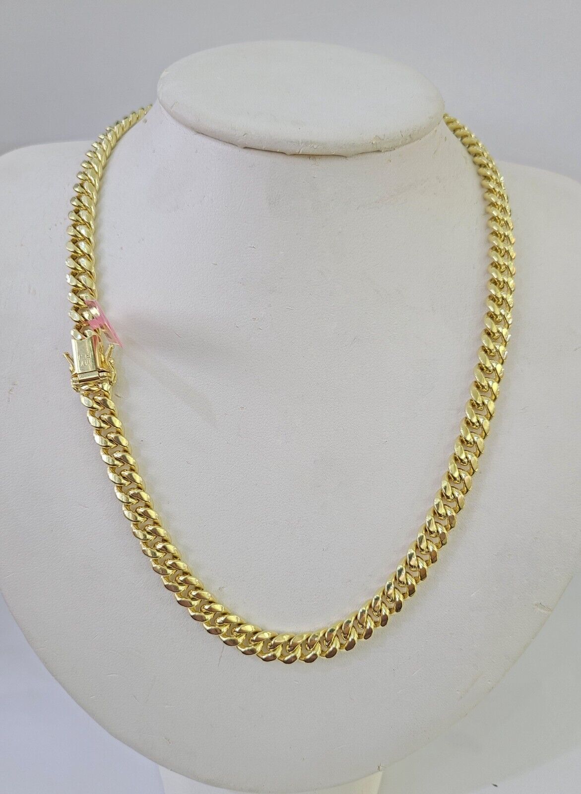 Real 14K Miami Cuban Link Chain Necklace Yellow Gold 22 inch 7mm Mens 14KT