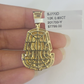 10k Pharaoh Head Diamond Pendant Charm Yellow Gold Men Women Real 10Kt 1.5 inch