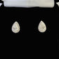 14k White gold Pear Earrings Diamond screw-back Lab Created Women Men Studs