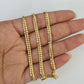 18k Solid Miami Cuban Chain Yellow Gold 3mm 22" Inch Genuine Necklace Real