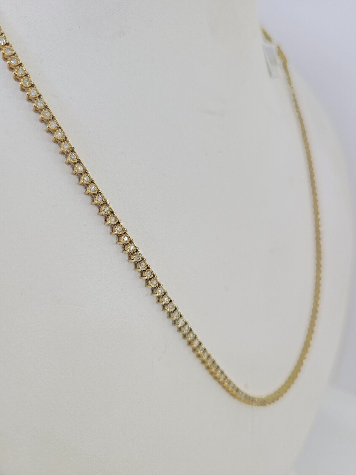 10k Diamond Chain Necklace Yellow Gold Men Women Real Genuine