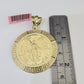 REAL 14k Yellow Gold Charm Centenario Style Coin in Bezel 50 Pesos 1947 Pendant