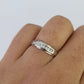 REAL 10k White Gold Diamond Ring Ladies Men Trio SET Wedding Engagement Genuine