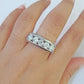 REAL 14k White Gold Diamond Ring Lab Created Wedding Engagement Mens Male