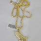 10k Milano Rope Chain Praying Hands Charm Necklace SET 3mm 18" 20" 22" 24"