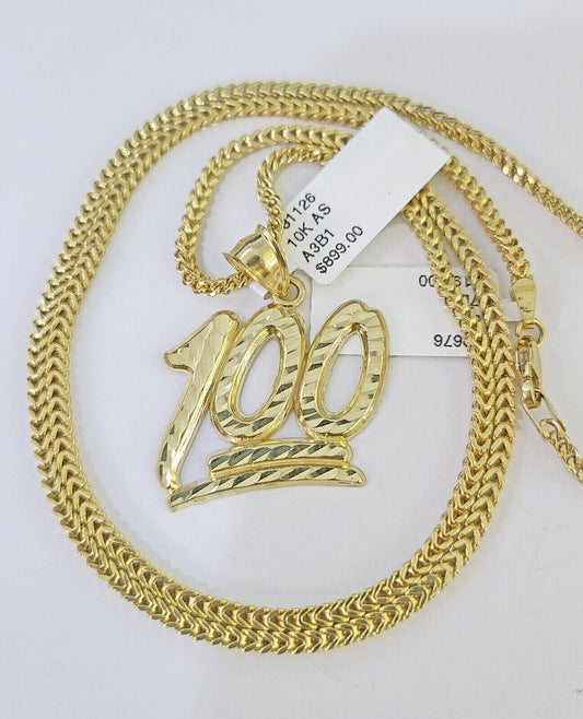 10K Gold Franco Chain 100 Charm Length 18-26 inches 2mm REAL Yellow