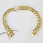 Real 10K Yellow Gold ID Bracelet Miami Cuban Link Solid 12mm 9" inch Name Plate