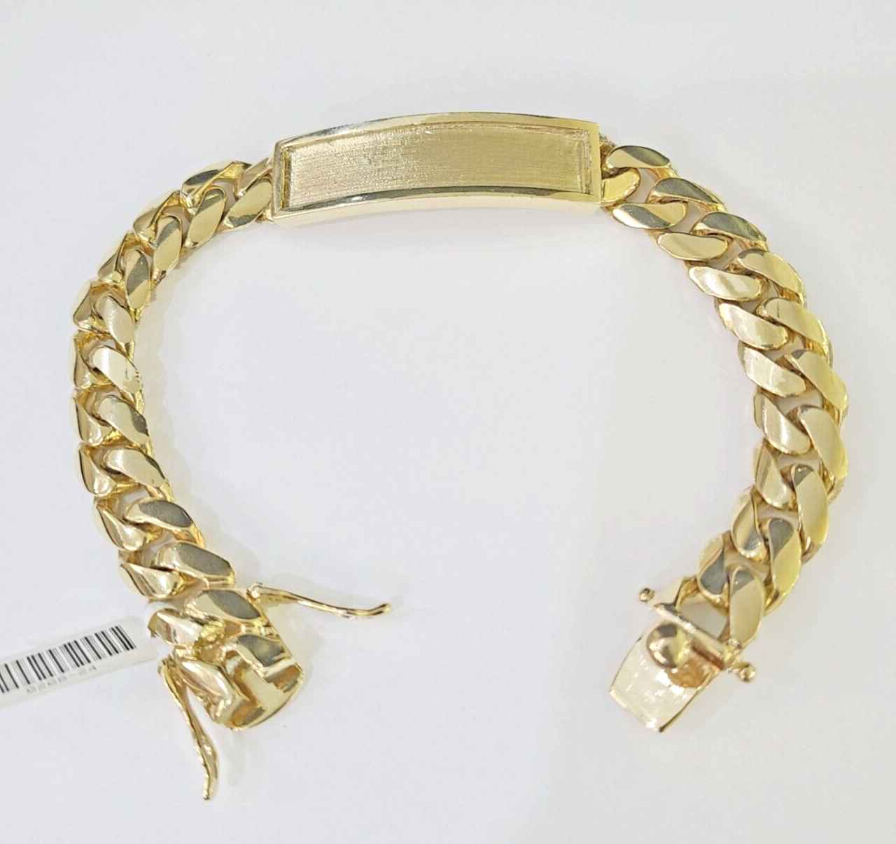 Real 10K Yellow Gold ID Bracelet Miami Cuban Link Solid 12mm 9" inch Name Plate