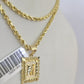 10k Gold Initial M Charm Rope Chain 16"-26" 2.5mm SET Necklace Alphabet Pendant