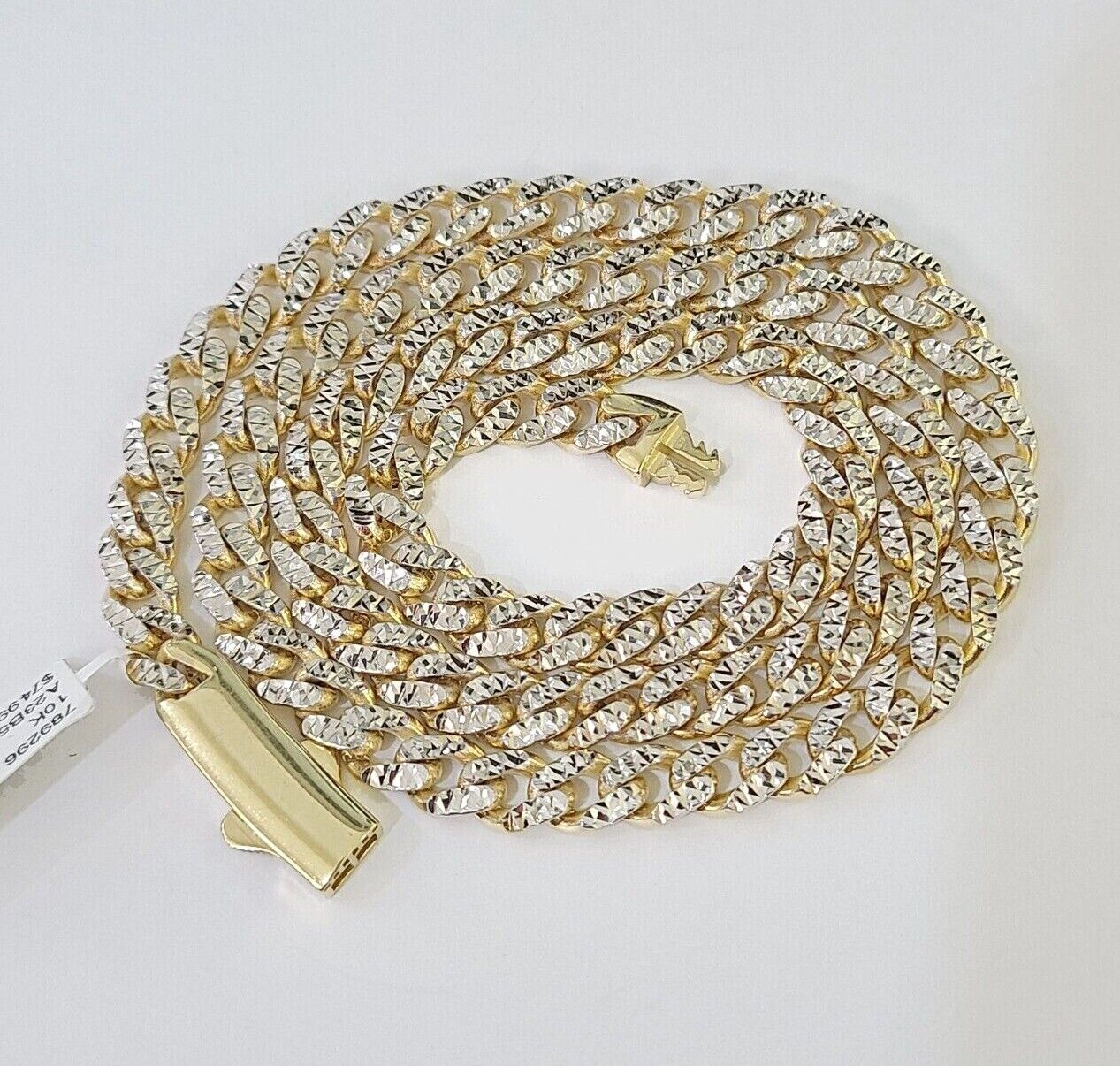 Real 10k Royal Monaco Chain 8mm Diamond Cut 18-26 inches Yellow Gold