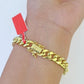 Real 10k Gold Bracelet 8mm Miami Cuban Link 9" Box Lock 10kt Yellow Gold