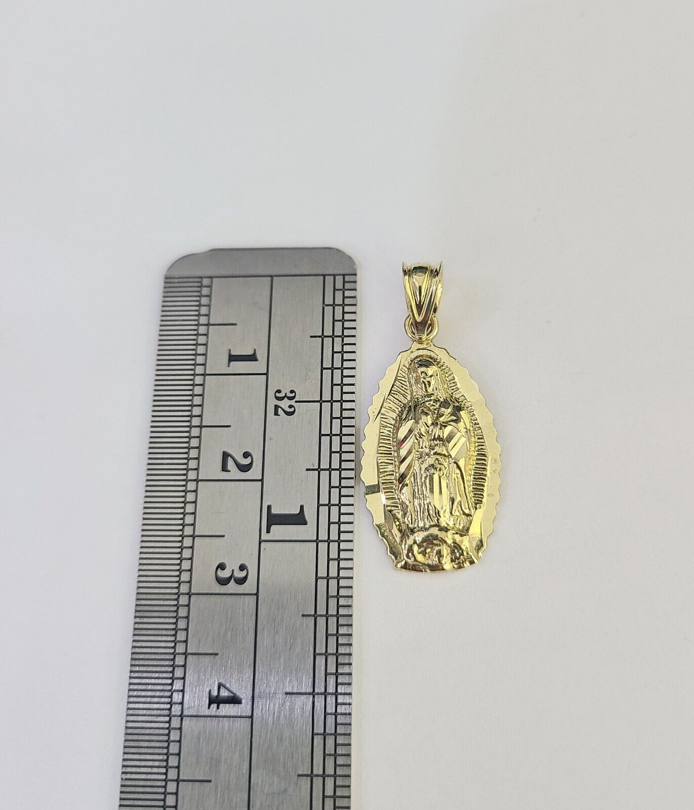 10k Rope Chain Virgin Mary Pendant 18"-30" Yellow Gold Set Charm Necklace 3mm