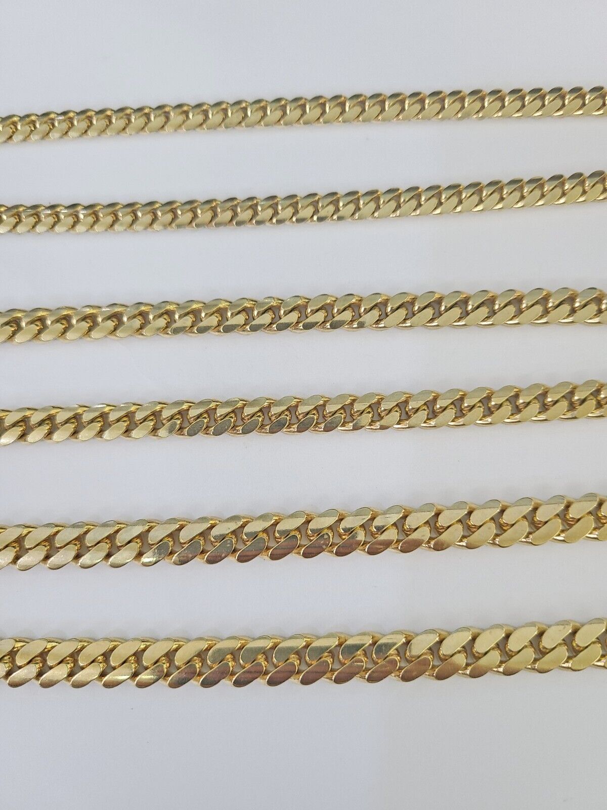 Real 10k Solid Miami Cuban Link Chain Necklace 6mm 7mm 8mm 24 Inches 10kt Gold