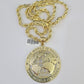 Real 10k Rope Chain World is Yours Charm Set 7mm 20"-28" Inch Necklace Gold