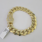 Real 10K Royal Monaco Bracelet Yellow Gold 8.5" Box Clasp 13mm Genuine Mens