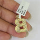 10k Gold Initial B Charm Rope Chain 16"-26" 2.5mm SET Necklace Alphabet Pendant